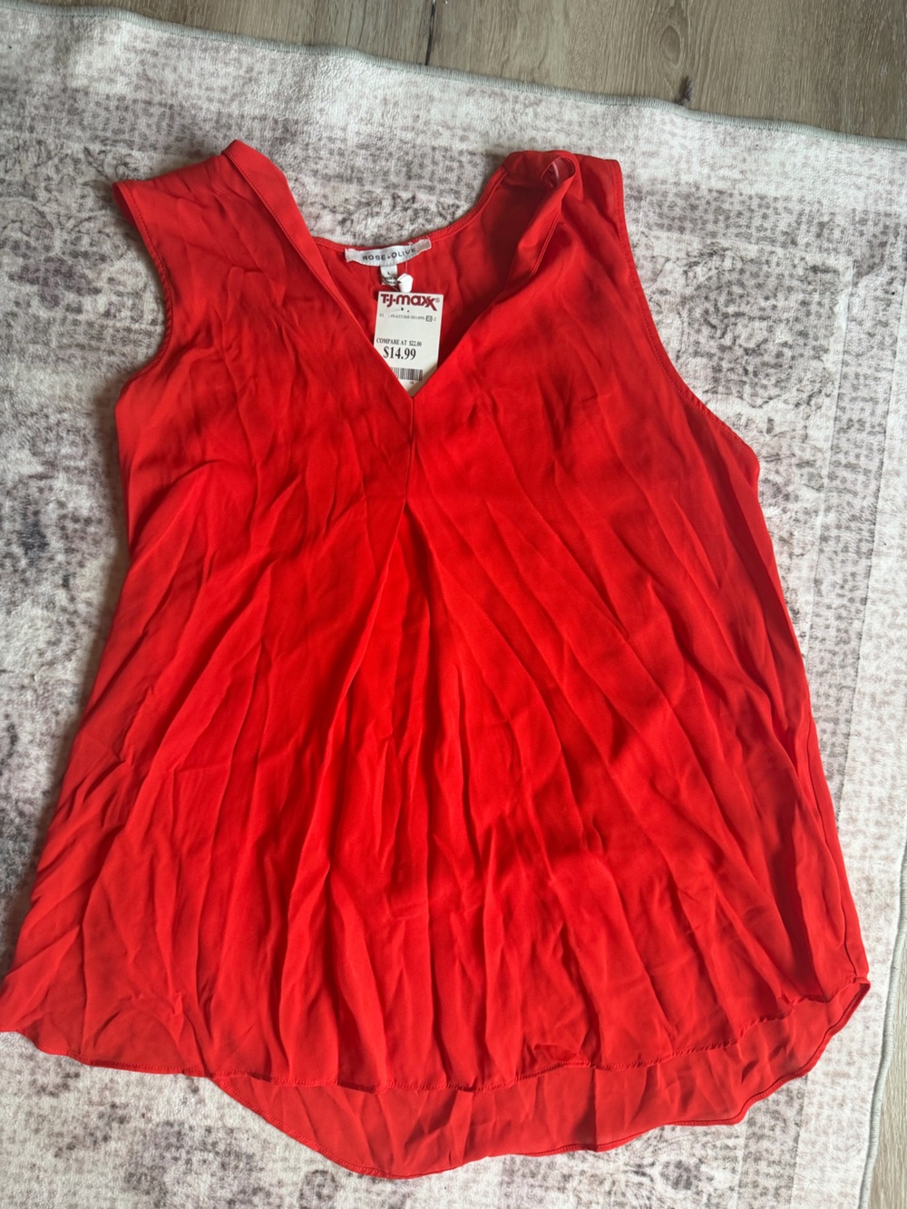 Rose & Olive Vibrant Red Sleeveless Workwear Top